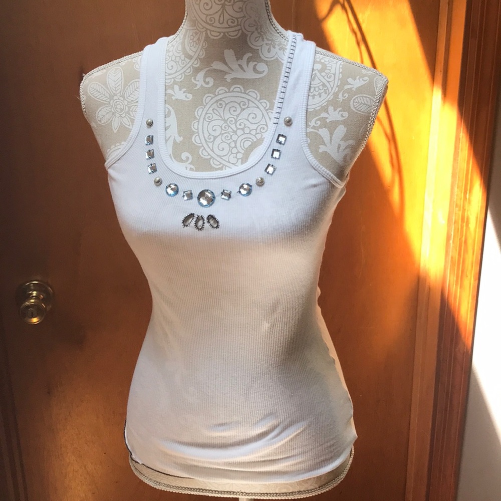Free People embellished cut out racer back tank. Size XS